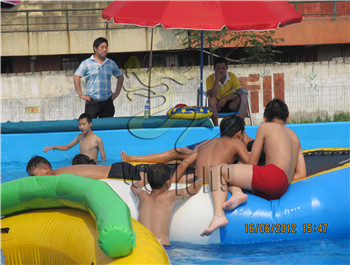 inflatable water game, lake water park game, water trampoline game