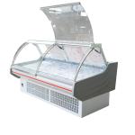 Curved Glass Fresh Meat Deli Display Chiller Showcase With Aspera Compressor