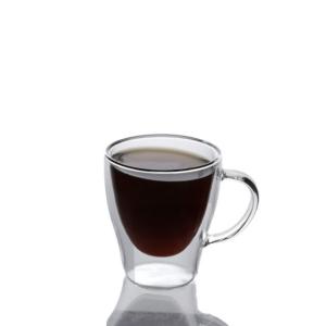 Wholesale Professional Made High Borosilicate Handle Heat Resistant Double Wall Clear with handle Coffee Glass from china suppliers