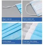 50PCS Disposable Face 3 Layer Anti-virus Earloops Protective Cover Mask(Blue)