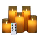 Yellow Light LED Pillar Candles For Home Decoration Battery 2 X AA Battery