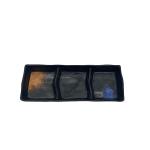 7.1'' Black Divided Melamine Soy Sauce Dish 3 Compartment Galaxy Pattern