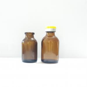 China Amber Molded Sodium Calcium Bottle For Injection on sale