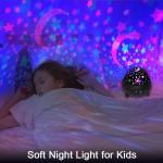 360 Degree Rotatable Starry Night Light Projector 9 Colors Adjustable For Kids