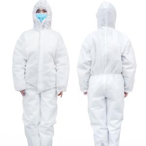 Wholesale Personal Safety Disposable Coverall Suit , PP PE White Disposable Overalls With Hood from china suppliers
