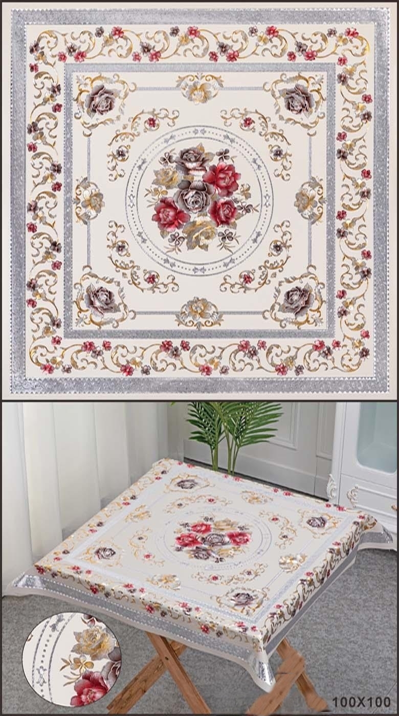 Tablecover Tablecloth 12-Pack Polyester Elastic Edged Backed Fitted PVC Print Cover