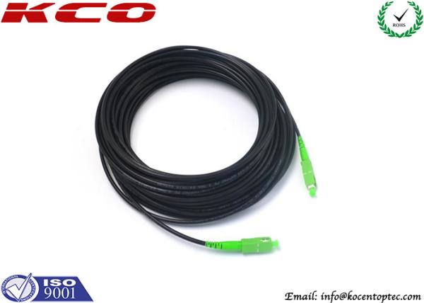 3.5mm Diameter Fiber Optic Patch Cord SC/APC Single Mode Simplex Black Color