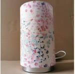 Linen White Cylinder Table Lamp Drum Tall Cylinder Floor Lamp Metal Base