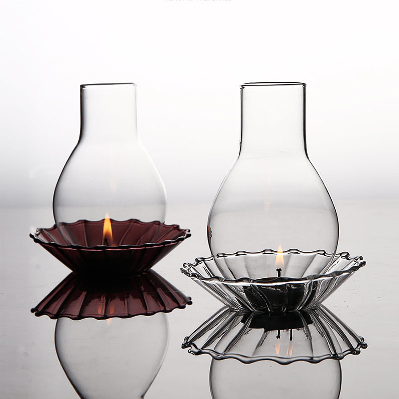 Custom Logo Clear Borosilicate Glass Candlestick
