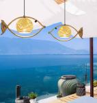 Fish Shaped Rattan Woven Hotel BarLamp Creative Chinese Style Retro lamp(WH-WP