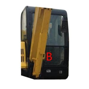 HYUNDAI R55-7 Excavator Windscreen Replacement Front Down Position B With Glue