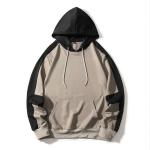 100% Cotton Cool Long Sleeve Sweatshirts Drop Shoulder Color Block Drawstring
