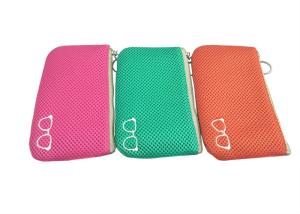 Wholesale Portable Soft Sunglasses Pouch / Zipper Eyewear Cases with Embroidery Logo from china suppliers