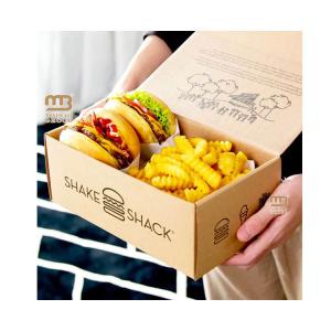 Wholesale Fast food grade packaging burger box customized French fries and fried chicken takeaway burger box from china suppliers