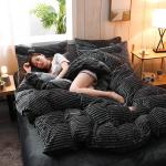 Autumn and Winter Thickened Bedding Set Coral Velvet Quilt Cover Set for Wedding