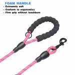 Reflective 6 Feet Long Nylon Dog Leash , Heavy Duty Dog Leash 2 Padded Handles