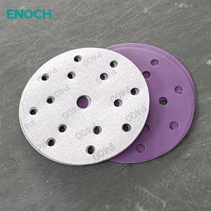 China 60 Grit 600 Grit 400 Automotive Sandpaper Disc Purple 15 Holes Dry Sanding Grinding on sale