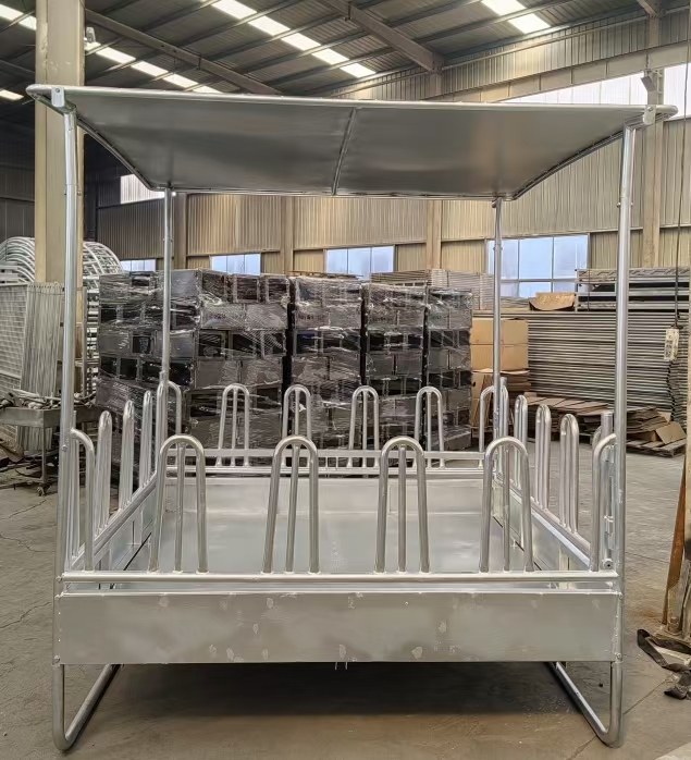 Heavy Duty Stainless Square Horse Bale Hay Feeder Rack with Roof