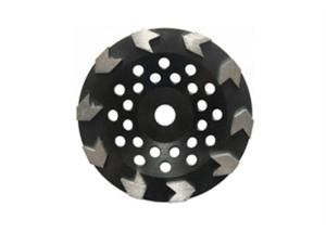 Wholesale 4 Inch Diamond Concrete Grinding Cup Silver Brazed Arrow Shape from china suppliers