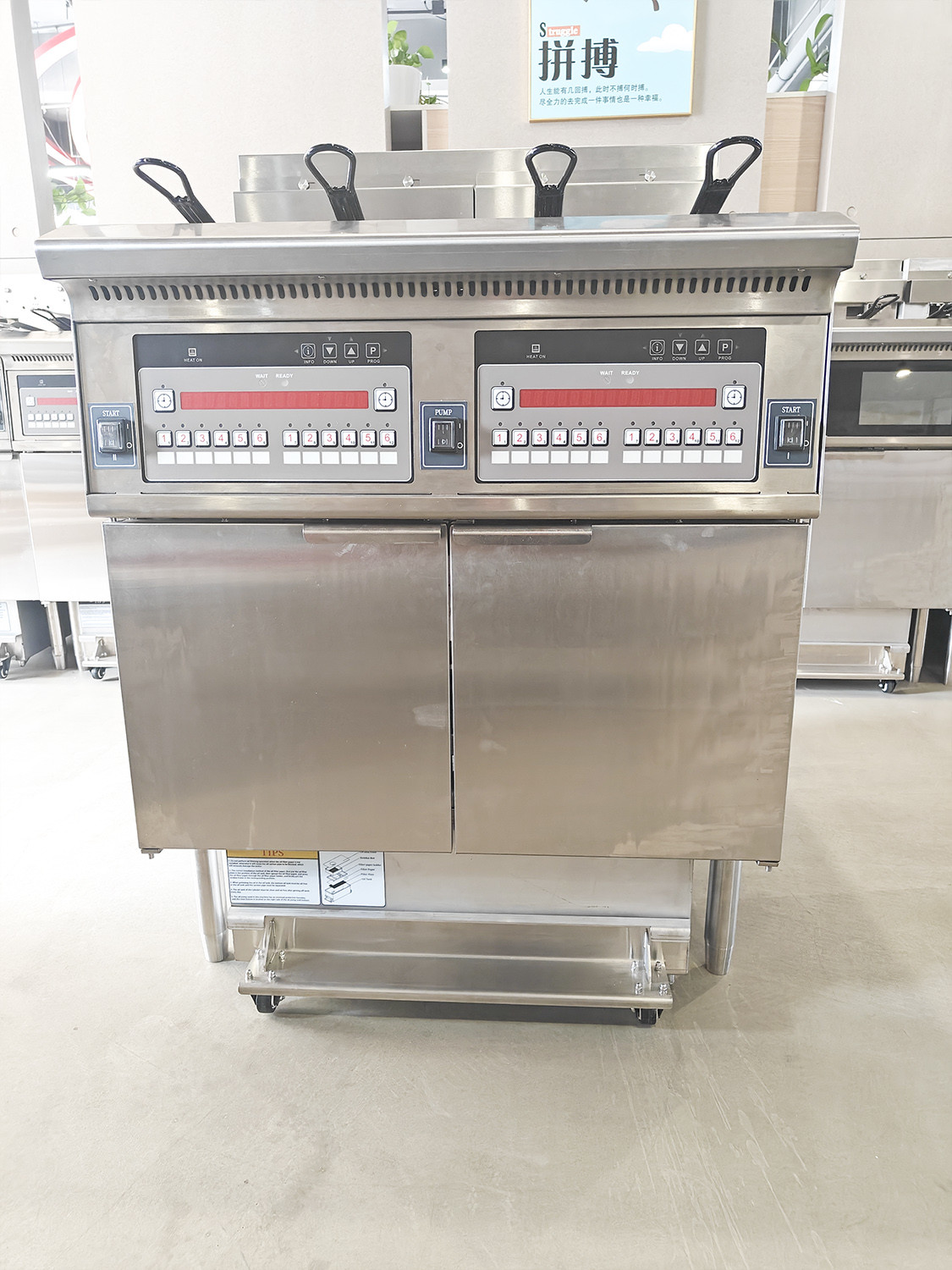 28.6kw Double Tank Big Capacity Digital Computer Panel Electric&gas Chips Open Fryer Machine