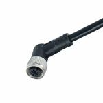 Pa66 Screw M12 Waterproof Connector 90 Degree Overmolded Cable M12 Cuzn