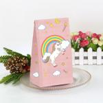 Pink Rainbow Unicorn Food Packaging Paper Bag Kraft Paper Bread Bags 9g