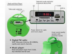 China 10 Watt Portable Solar Panel Charger Solar Lighting Radio Music Player Easy Carry System on sale