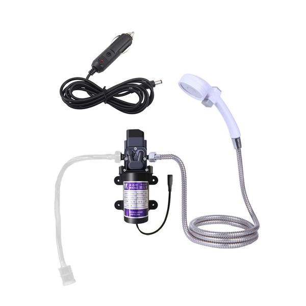 Outdoor Shower Kit 12V Car Handheld Camping Showers with Water Pump Washer