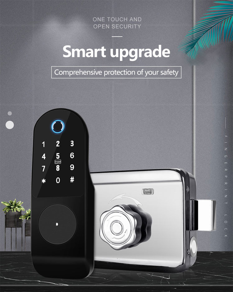Smart Deadbolt Door Lock Biometric Fingerprint Tuya Wifi App Touch Screen