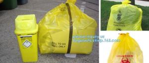 Wholesale Plastic biohazard waste bags for clinical waste, big capacity yellow biohazard bag with gusset, Autoclavable Biohazard M from china suppliers