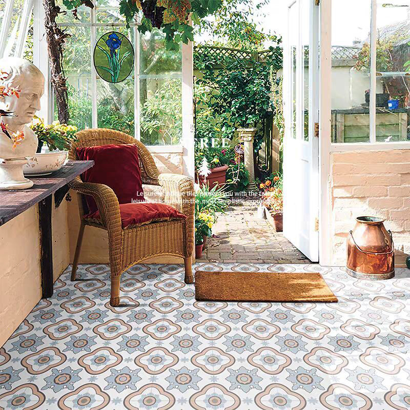 Waterproof blue 200x200mm Wall Ceramic Rustic Tiles For Kitchen And Decorative Floor Tile For Bathroom