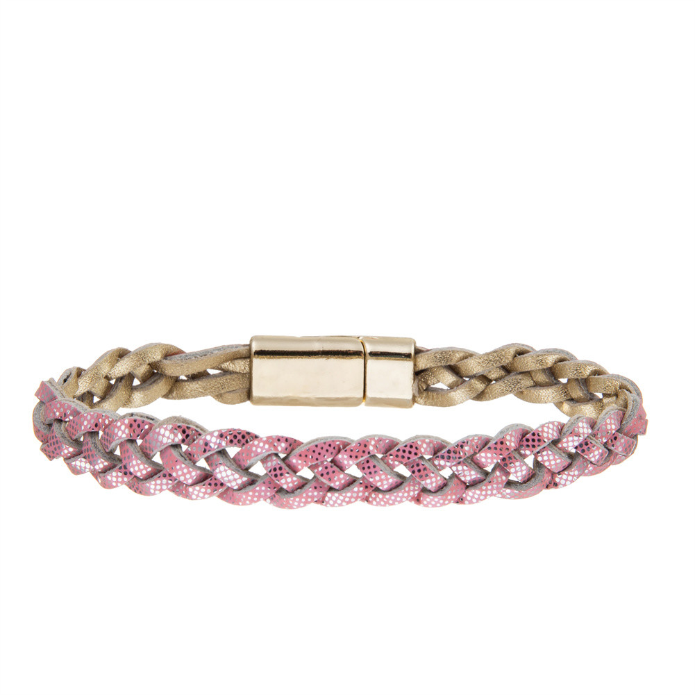Women'S Genuine Leather Braided Bracelet Handmade with Magnetic Clasp