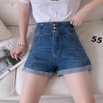 BEIANJI Knitted High Waisted Ladies Casual Denim Shorts