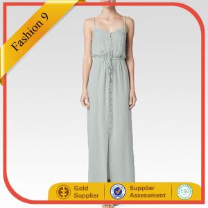 Wholesale Women Floor Length strip summer maxi dress from china suppliers