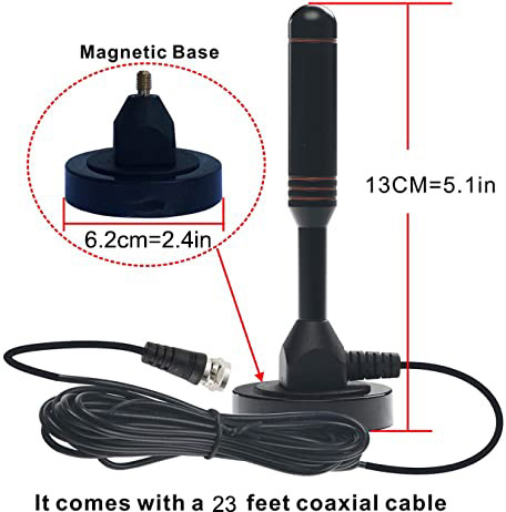 HDTV 590mm Magnetic Base Antenna Setting On RV Vehicle Home For TV