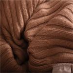 Stockpapa Khaki White High Neck Knitted Jumper High Turtleneck Sweater