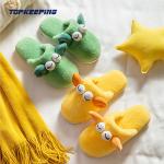 Female Cartoon Plush Fluffy Winter Slippers For Bedroom