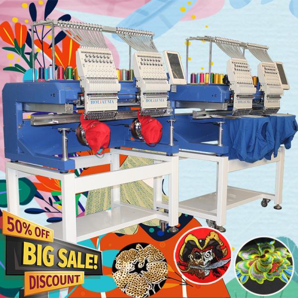 Quality 10 year free service guaranteed 1200 spm high speed 400*500mm 15 needles industrial two head embroidery hat machine for sale