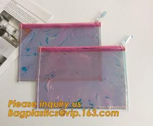 Wholesale Holographic Factory Manufacture Custom Logo Transparent PVC Cosmetic Bag Women Travel Clear Wash Organizer Pouch bagease from china suppliers