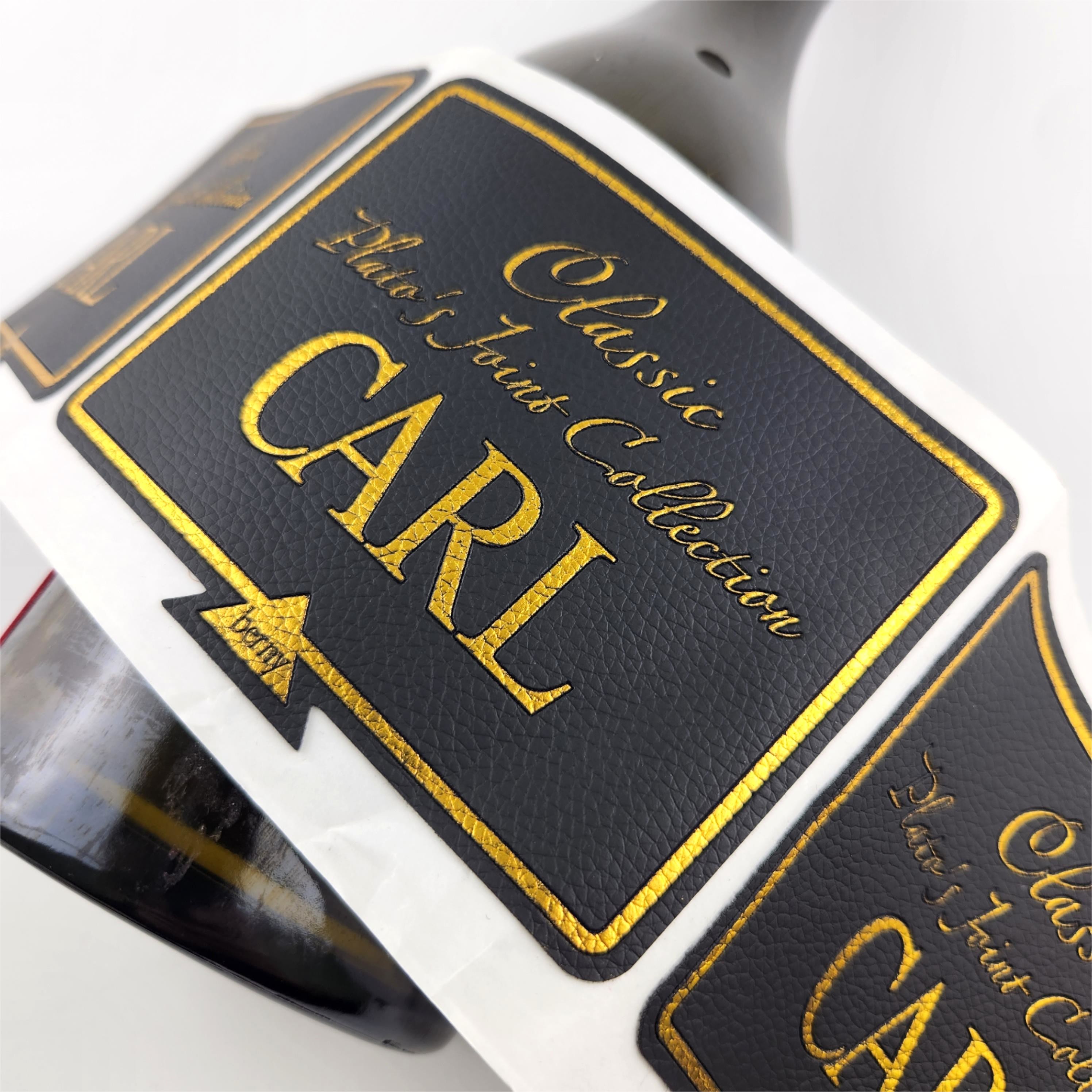 Luxury Leather Sticker Red Wine Self-adhesive Label Wine Bottle Waterproof Vinyl Packaging Label