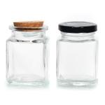 Empty Freezing Glass Jars Pantry Containers 50ml Clear Square