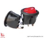 Taiwan Brand Light Country LED Round Rocker Switch, Red Button, 6A 250V