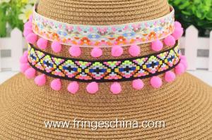 Wholesale Machine producing OEM wholesale beautiful fabric drapery trimmings beaded pom pom fringes from china suppliers