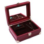 Luxurious Corner Protection PU Leather Jewelry Storage Organizer Case with