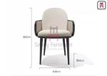 Tufted Double Layer Back Wood Restaurant Chair With Armrests