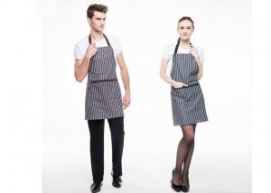 Wholesale Black And White Stripes Kitchen Cooking Aprons Adjustable With Widen Strap Design from china suppliers
