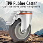 4 Piece Set Industrial 3/4/5 Inch Medium Duty TPR Top Plate Swivel Casters With