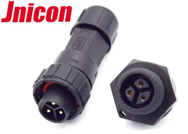 3 Pin Female Panel Mount 10A Waterproof Connectors For Industrial Inkjet