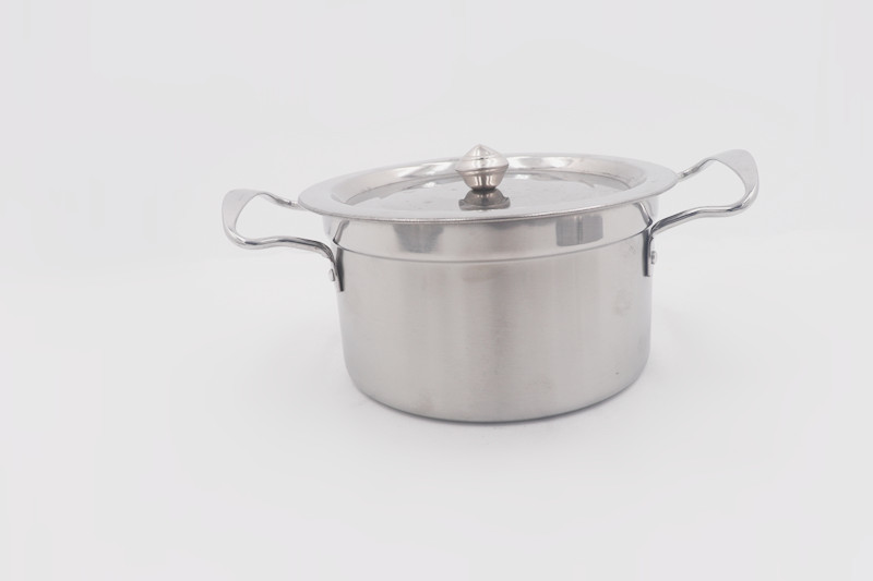 Casserole Set Silver 9.5cm Stainless Steel Cooking Pot