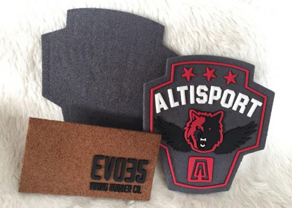 Quality Fashionalbe Custom 3D Rubber Logo Patches , Injection Sew On T Shirt Patch for sale